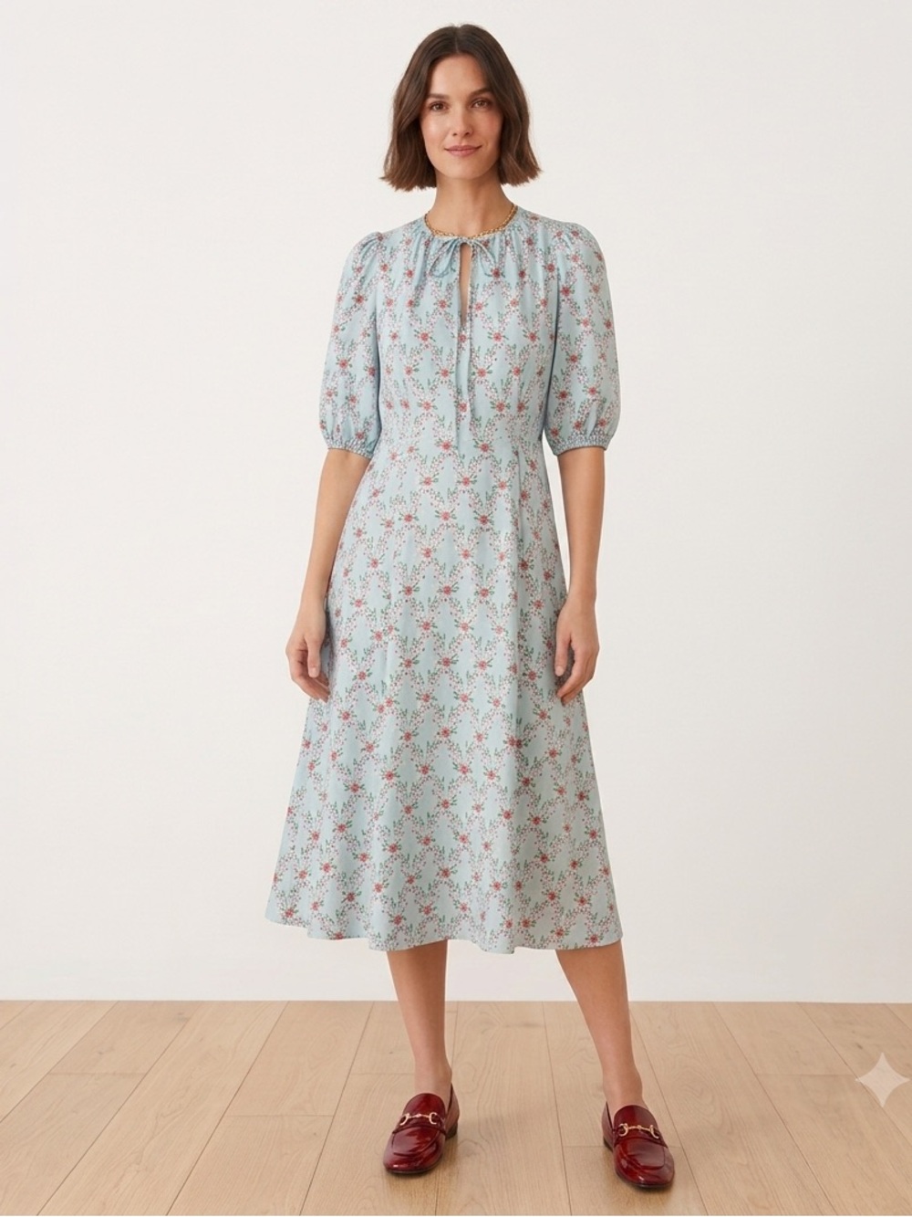ANN TAYLOR Lily of the Valley Flare Midi Dress